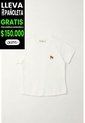 Camiseta Básica Manga Corta Crudo Para Niña de Tennis
