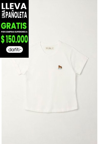 Camiseta Básica Manga Corta Crudo Para Niña Tennis