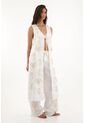 Tennis Kimono Con Manualidad Bordada En 100% Lino Para Mujer de Tennis