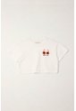 Camiseta Manga Corta Con Mini Print Crudo Para Niña de Tennis