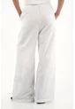 Tennis Pantalón Wide Leg Blanco Con Bordado En Bota Para Mujer de Tennis