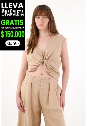 Tennis Camisa Amplia En Lino 100% Cruda Para Mujer Tennis