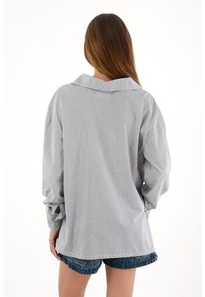 Tennis Camisa De Rayas Con Recogido En Ruedo Para Mujer