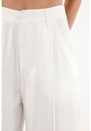 Tennis Pantalón Recto Blanco Con Prenses Para Mujer