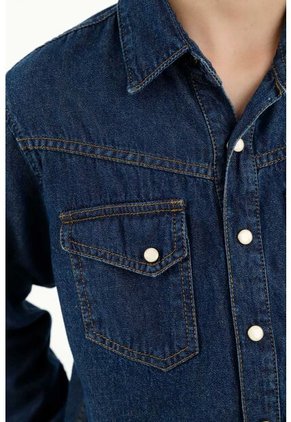 Camisa Western Azul Para Niño