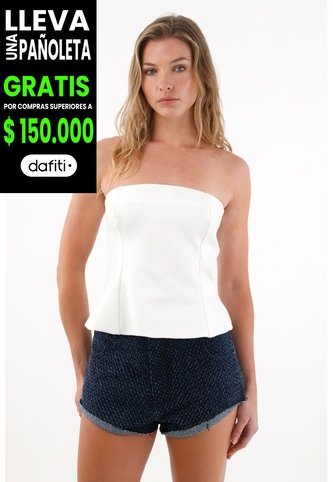 Tennis Camisa Strapless De Silueta A Crudo Para Mujer Tennis