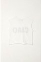 Camiseta Manga Sisa Con Estampado Blanca Para Niña de Tennis