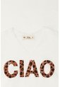 Camiseta Manga Sisa Con Estampado Blanca Para Niña de Tennis