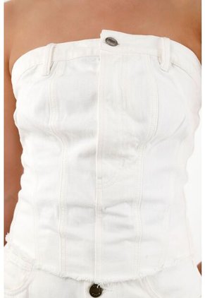 Tennis Camisa Strapless En Denim Para Mujer