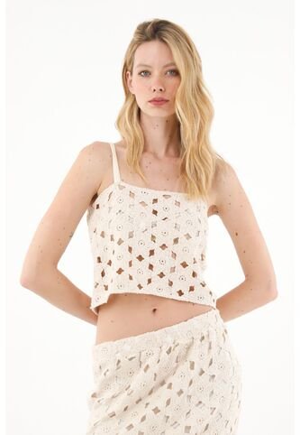 Camisa Tejida Con Tiras Para Mujer Tennis