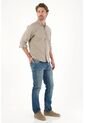 Tennis Camisa Manga Larga Con Raqueta Bordada Gris Para Hombre de Tennis