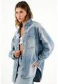 Sobrecamisa Azul Denim Con Cortes Para Mujer de Tennis