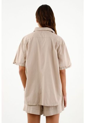 Tennis Camisa Café Clásica Para Mujer