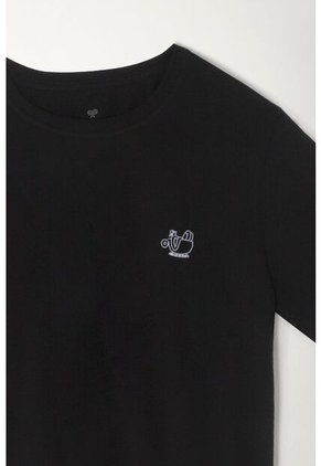 Tennis Camiseta Básica Con Mini Estampado Negra Para Hombre