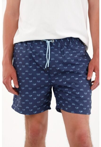 Tennis Pantaloneta Con Estampado De Bicicletas Para Hombre