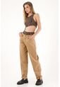 Pantalón Horseshoe Café Con Charreteras En Bota Para Mujer de Tennis