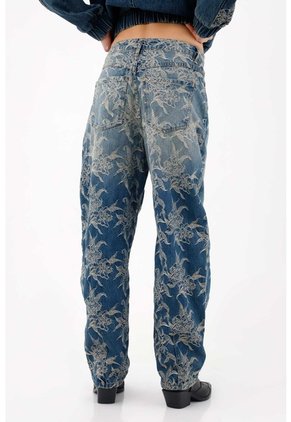 Tennis Jean Horseshoe Con Estampado Floral En Denim Para Mujer