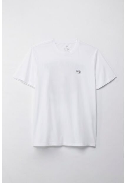 Tennis Camiseta Manga Corta Estampada Blanca Para Hombre