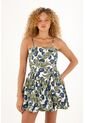 Tennis Vestido Estampado Corto Strapless Para Mujer de Tennis