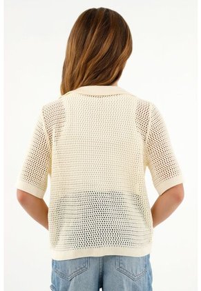 Camisa Crudo Tejida Para Niña