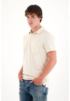 Camiseta Polo Manga Corta Crudo Para Hombre