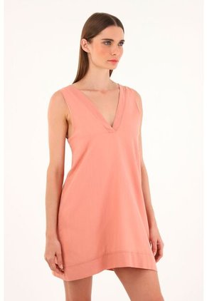 Tennis Vestido Naranja Corto Silueta Tipo A Para Mujer