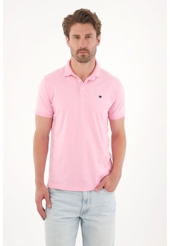 Tennis Polo Slim Fit Rosada Licra Para Hombre Tennis