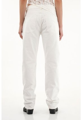 Tennis Jean Recto Tiro Alto Con Flecos Para Mujer