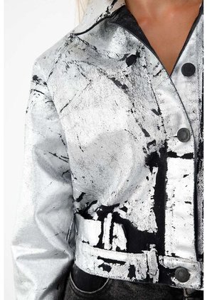 Tennis Chaqueta Con Efecto Metalizado Amplia Para Mujer