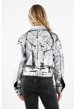 Tennis Chaqueta Con Efecto Metalizado Amplia Para Mujer