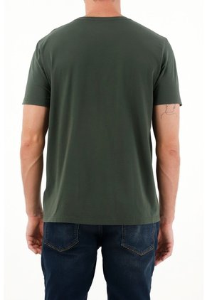 Camiseta Manga Corta Verde Para Hombre
