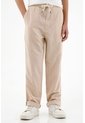 Pantalón Recto Con Pretina Elástica Café Para Niño de Tennis