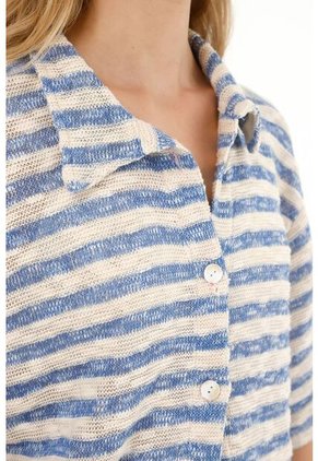 Tennis Camisa Tejida Con Diseño A Rayas Para Mujer