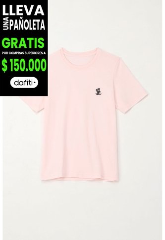 Camiseta Con Estampado En Algodón 100% Rosada Para Niño Tennis