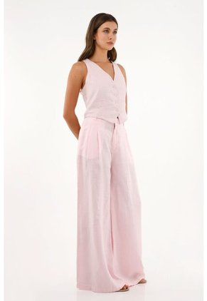 Chaleco Con Bolsillos De Ribete Decorativos Para Mujer