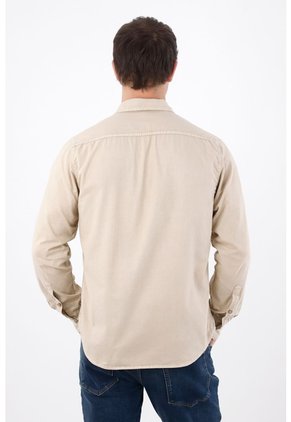 Tennis Camisa Regular Fit Con Logo Bordado En Algodón Beige Para Hombre