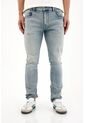 Tennis Jean Nudy Con Desgastes Localizados Azul De Ajuste Relajado Para Hombre Con Detalle único de Tennis