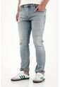 Tennis Jean Nudy Con Desgastes Localizados Azul De Ajuste Relajado Para Hombre Con Detalle único de Tennis