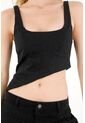 Tennis Camisa Tipo Crop Negra Para Mujer de Tennis