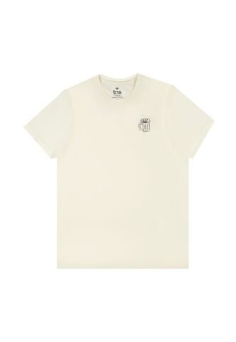 Tennis Camiseta Con Estampado En Frente Y Espalda Crudo Para Hombre Tennis