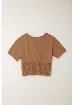 Tennis Camiseta Con Corte Tipo Corsé Café Para Mujer