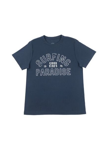 Camiseta Azul De Manga Corta Para Hombre