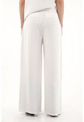 Tennis Pantalón Wide Leg Tipo Sastre Blanco Para Mujer