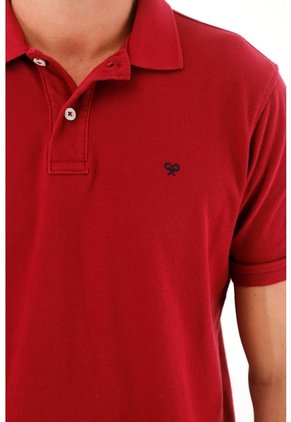 Tennis Polo Roja Con Raqueta Multicolor Para Hombre