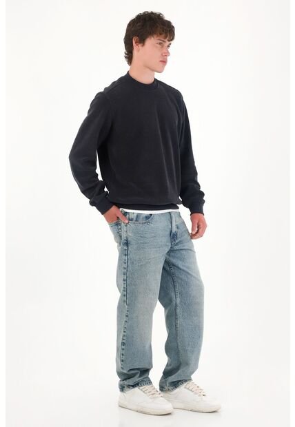 Tennis Jean Loose Fit De Silueta Amplia Azul Medio Para Hombre