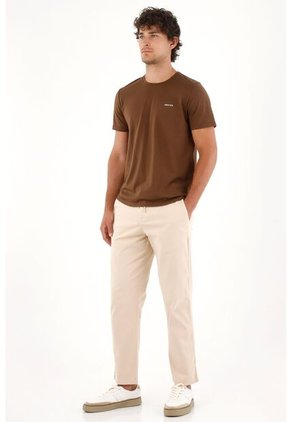 Tennis Camiseta Jersey Con Mini Estampado Café Para Hombre