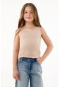 Camiseta Crudo Manga Sisa Para Niña de Tennis