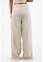 Tennis Pantalón Para Mujer De Poliéster Beige Wide Leg Con Textura Arrugada de Tennis
