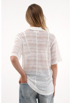 Tennis Camiseta Crudo De Tela Tejida Para Mujer