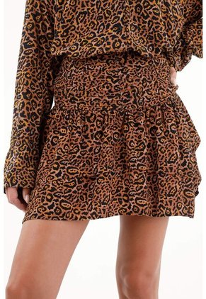 Falda Corta Animal Print Para Mujer